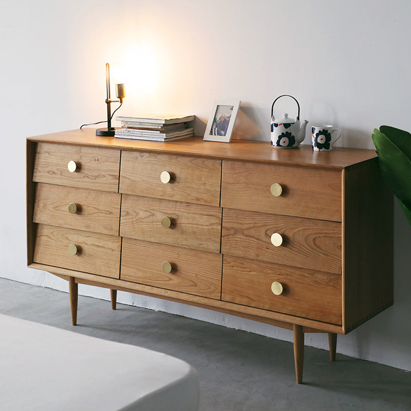 Sideboard in legno a buffet a buffet a 9 cassetti glam per soggiorno