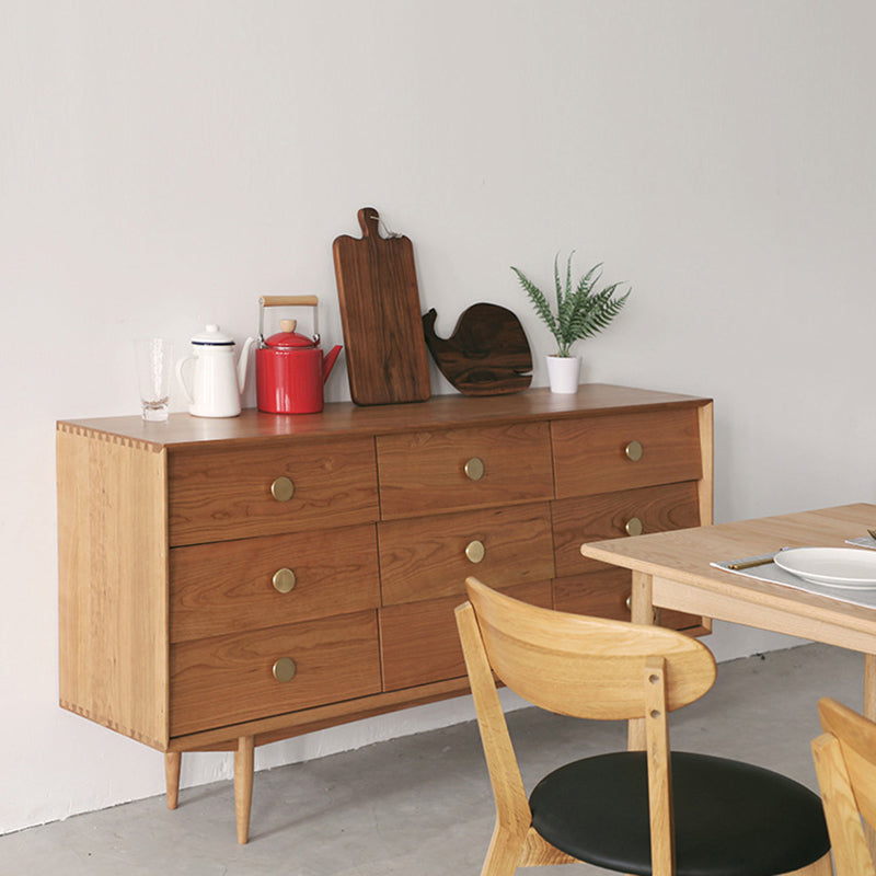 Sideboard in legno a buffet a buffet a 9 cassetti glam per soggiorno