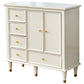 Modern Engineered Wood Buffet Sideboard 2-Door Dining Room Buffet Server in White 39"L x 18"W x 38"H Clearhalo 'buffet_sideboard' 'Buffets & Sideboards' 'furn' 'furn_buffet_sideboard' 'Furniture' 'Kitchen & Dining Furniture' 5751629