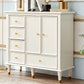 Modern Engineered Wood Buffet Sideboard 2-Door Dining Room Buffet Server in White Clearhalo 'buffet_sideboard' 'Buffets & Sideboards' 'furn' 'furn_buffet_sideboard' 'Furniture' 'Kitchen & Dining Furniture' 5751631