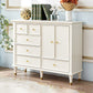 Modern Engineered Wood Buffet Sideboard 2-Door Dining Room Buffet Server in White Clearhalo 'buffet_sideboard' 'Buffets & Sideboards' 'furn' 'furn_buffet_sideboard' 'Furniture' 'Kitchen & Dining Furniture' 5751641
