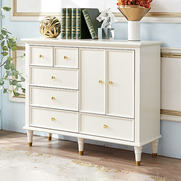 Modern Engineered Wood Buffet Sideboard 2-Door Dining Room Buffet Server in White Clearhalo 'buffet_sideboard' 'Buffets & Sideboards' 'furn' 'furn_buffet_sideboard' 'Furniture' 'Kitchen & Dining Furniture' 5751641