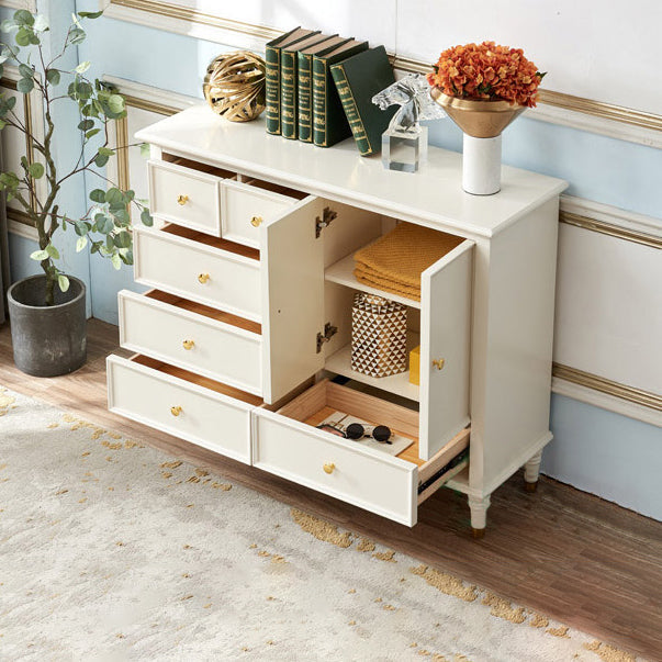 Modern Engineered Wood Buffet Sideboard 2-Door Dining Room Buffet Server in White Clearhalo 'buffet_sideboard' 'Buffets & Sideboards' 'furn' 'furn_buffet_sideboard' 'Furniture' 'Kitchen & Dining Furniture' 5751642