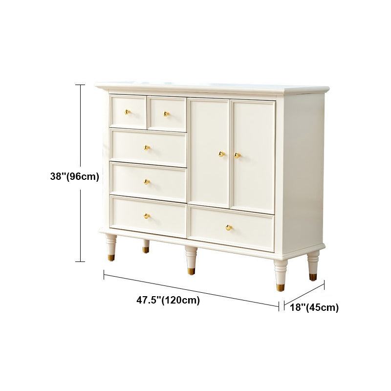 Modern Engineered Wood Buffet Sideboard 2-Door Dining Room Buffet Server in White Clearhalo 'buffet_sideboard' 'Buffets & Sideboards' 'furn' 'furn_buffet_sideboard' 'Furniture' 'Kitchen & Dining Furniture' 5751646