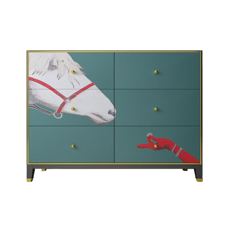 6-Drawer Simple Sideboard 47.5"L Modern Engineered Wood Buffet Table for Living Room