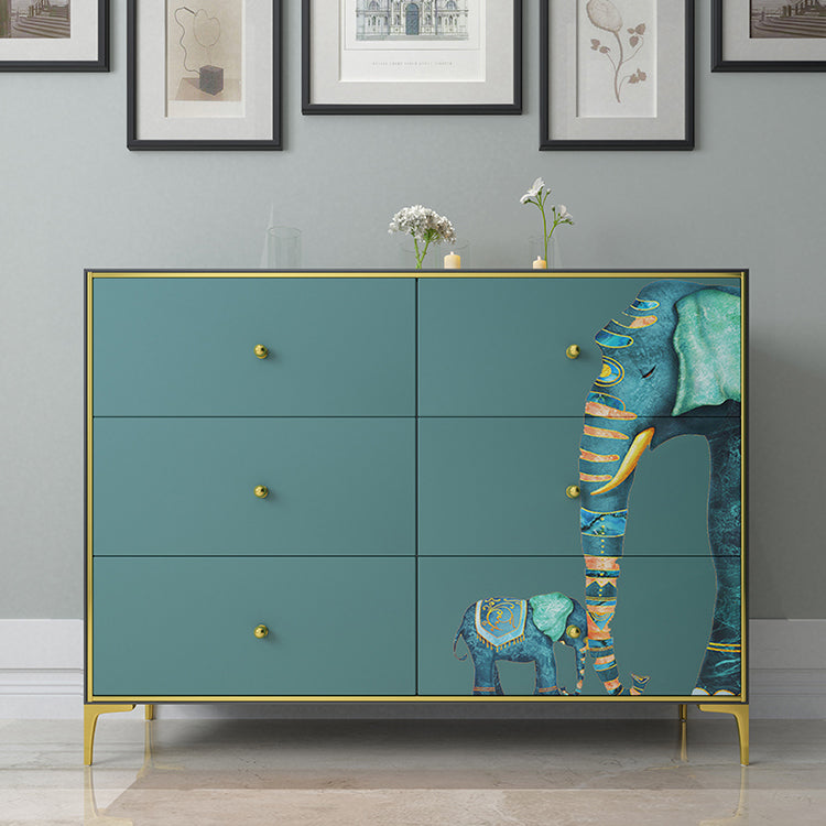 6-Drawer Simple Sideboard 47.5"L Modern Engineered Wood Buffet Table for Living Room