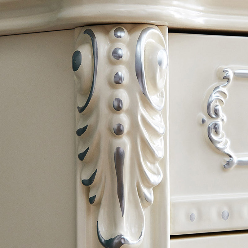 White Sold Wood Buffet Server soggiorno a buffet moderno con cassetti