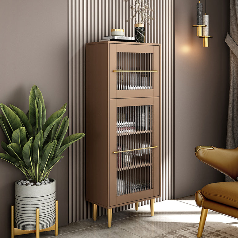 Glamglasetüren Buffet Ständer 53 "H MDF einstellbare Regale 2-Kabinet-Wohnzimmerbuffet