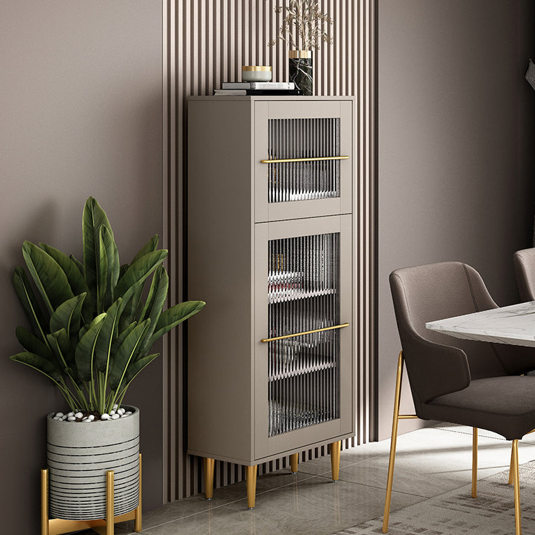 Glamglasetüren Buffet Ständer 53 "H MDF einstellbare Regale 2-Kabinet-Wohnzimmerbuffet