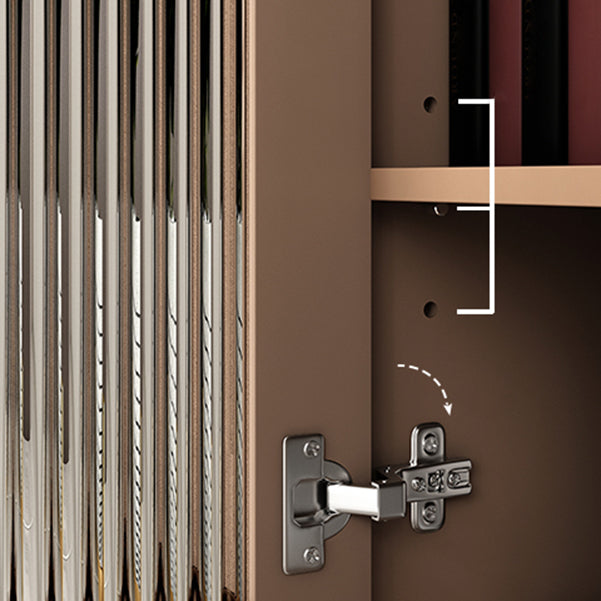 Glamglasetüren Buffet Ständer 53 "H MDF einstellbare Regale 2-Kabinet-Wohnzimmerbuffet