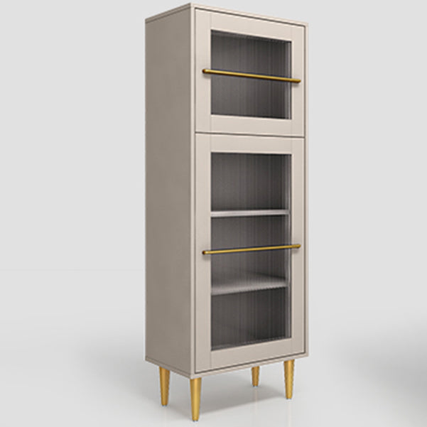 Glamglasetüren Buffet Ständer 53 "H MDF einstellbare Regale 2-Kabinet-Wohnzimmerbuffet