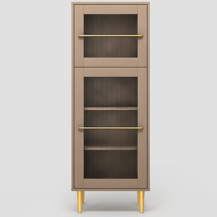 Glamglasetüren Buffet Ständer 53 "H MDF einstellbare Regale 2-Kabinet-Wohnzimmerbuffet