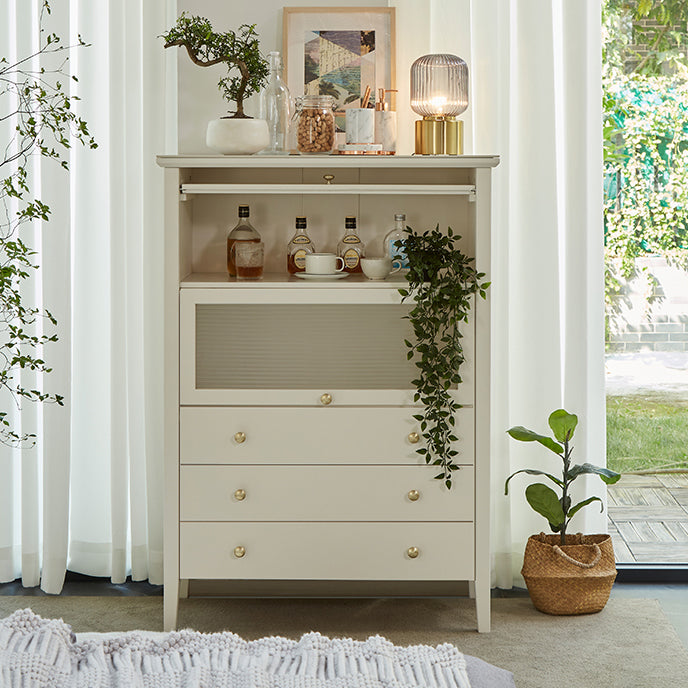 Glam Stone and Wood Buffet Server Living Room White Dining Server with Drawers Clearhalo 'buffet_sideboard' 'Buffets & Sideboards' 'furn' 'furn_buffet_sideboard' 'Furniture' 'Kitchen & Dining Furniture' 5751840