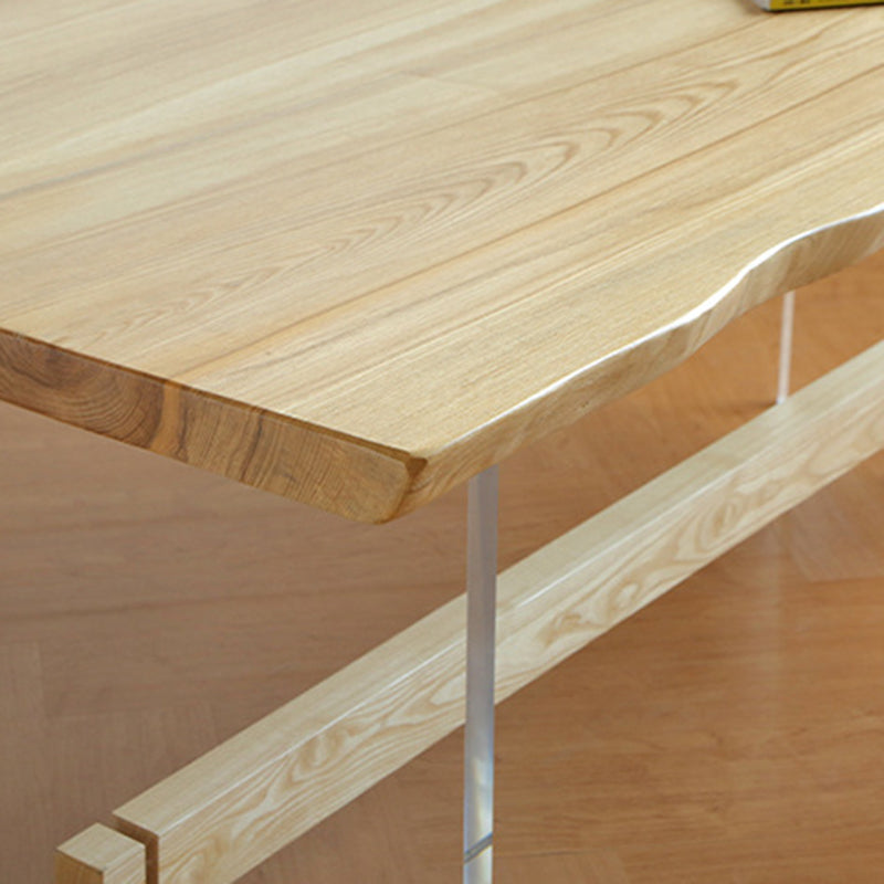 Rectangle Dining Table Contemporary Style Solid Wood Natural Dinner Table Clearhalo 'Dining Tables & Seating' 'Dining Tables' 'dining_table' 'furn' 'furn_dining_table' 'Furniture' 'Kitchen & Dining Furniture' 5751896