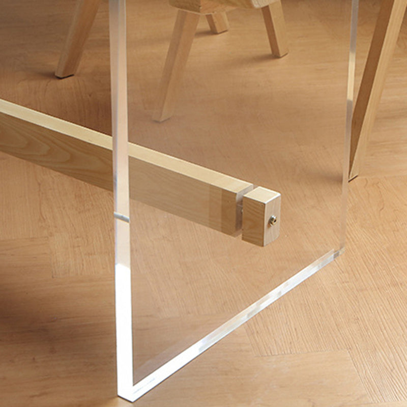 Rectangle Dining Table Contemporary Style Solid Wood Natural Dinner Table Clearhalo 'Dining Tables & Seating' 'Dining Tables' 'dining_table' 'furn' 'furn_dining_table' 'Furniture' 'Kitchen & Dining Furniture' 5751899