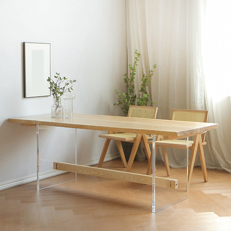 Rectangle Dining Table Contemporary Style Solid Wood Natural Dinner Table Clearhalo 'Dining Tables & Seating' 'Dining Tables' 'dining_table' 'furn' 'furn_dining_table' 'Furniture' 'Kitchen & Dining Furniture' 5751902