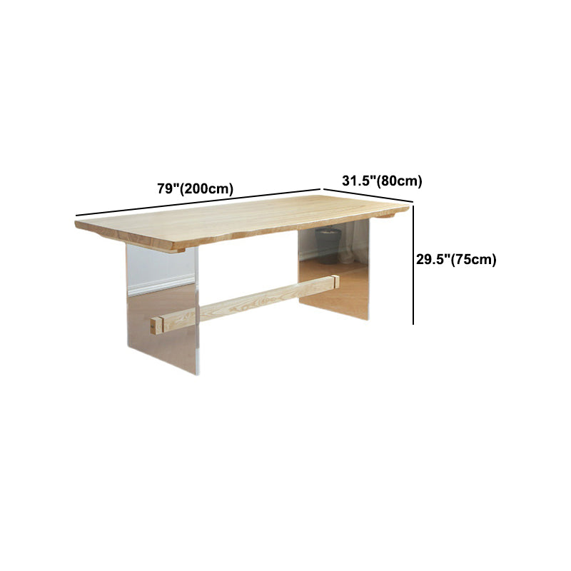 Rectangle Dining Table Contemporary Style Solid Wood Natural Dinner Table Clearhalo 'Dining Tables & Seating' 'Dining Tables' 'dining_table' 'furn' 'furn_dining_table' 'Furniture' 'Kitchen & Dining Furniture' 5751909