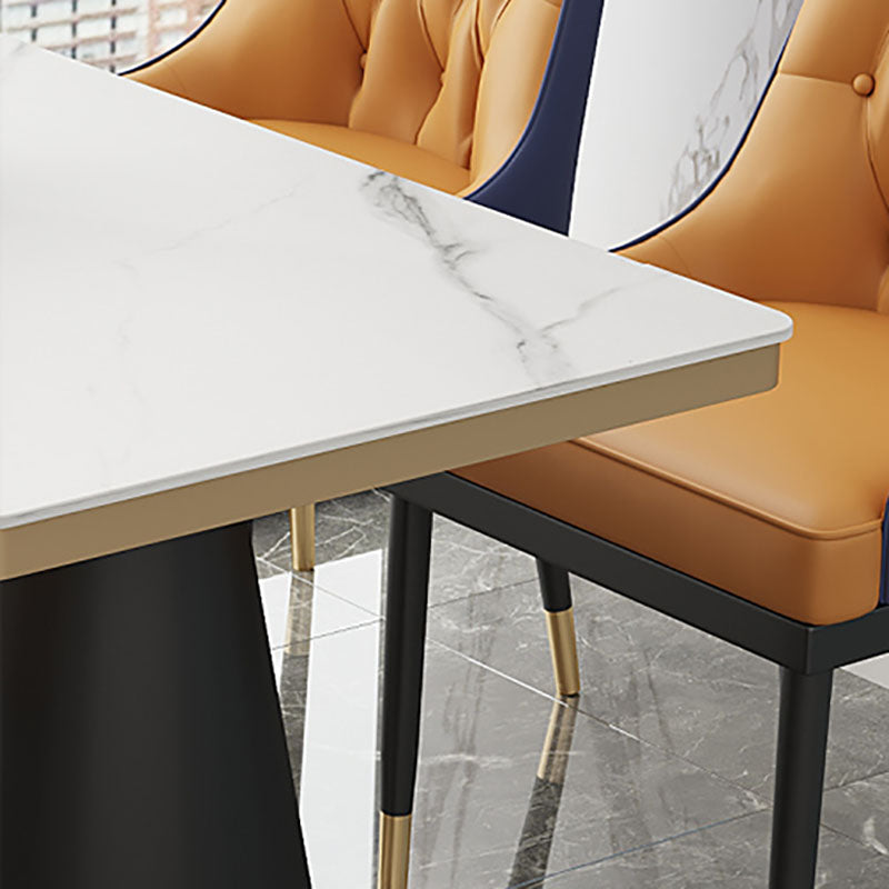 Modern Style Dining Table White Top Sintered Stone Table for Dining Room Clearhalo 'Dining Tables & Seating' 'Dining Tables' 'dining_table' 'furn' 'furn_dining_table' 'Furniture' 'Kitchen & Dining Furniture' 5751937