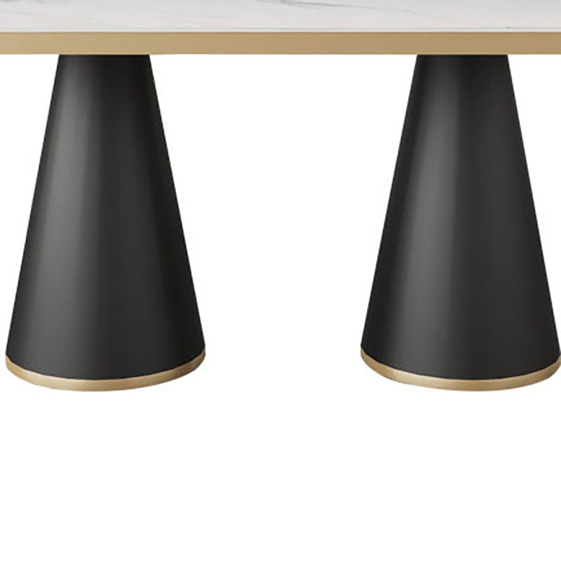 Modern Style Dining Table White Top Sintered Stone Table for Dining Room Clearhalo 'Dining Tables & Seating' 'Dining Tables' 'dining_table' 'furn' 'furn_dining_table' 'Furniture' 'Kitchen & Dining Furniture' 5751938