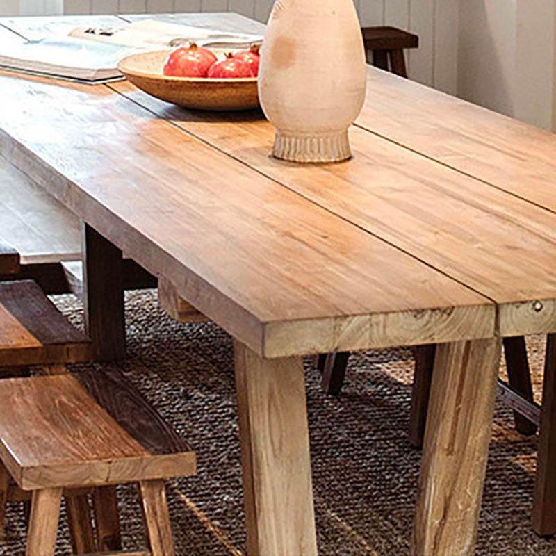 Tavolo da pranzo rettangolare tavolo contemporaneo in legno massiccio per cucina a casa senza sedia