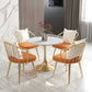 Modern Round Dining Table Sintered Stone Tulip Table for Dining Room Gold 27.6"L x 27.6"W x 29.5"H Without Chairs Clearhalo 'Dining Tables & Seating' 'Dining Tables' 'dining_table' 'furn' 'furn_dining_table' 'Furniture' 'Kitchen & Dining Furniture' 5751981