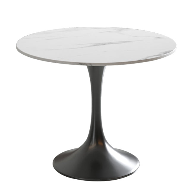 Modern Round Dining Table Sintered Stone Tulip Table for Dining Room Black Without Chairs Clearhalo 'Dining Tables & Seating' 'Dining Tables' 'dining_table' 'furn' 'furn_dining_table' 'Furniture' 'Kitchen & Dining Furniture' 5751989