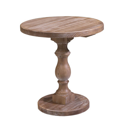 Brown Round Dining Table Modern Pine Solid Wood Pedestal Table
