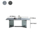 Modern Glass Base Table Rectangle Stone Top Dining Table for Kitchen