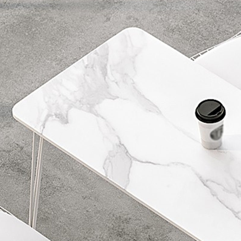 Mesa de comedor al aire libre con trípode Mesa de cena moderna con base metálica y tapa de piedra