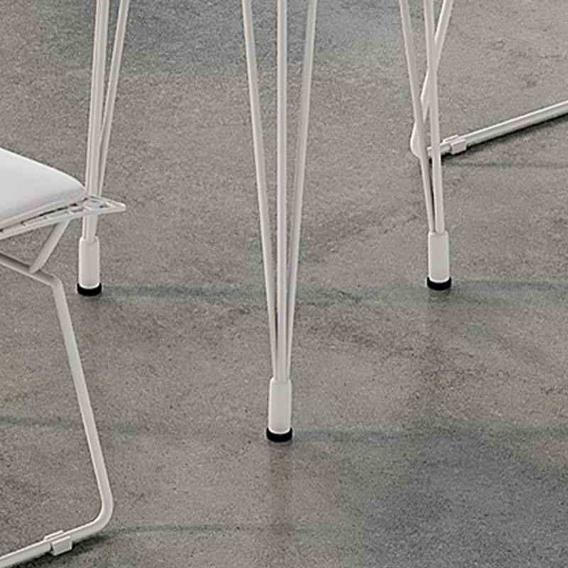 Mesa de comedor al aire libre con trípode Mesa de cena moderna con base metálica y tapa de piedra