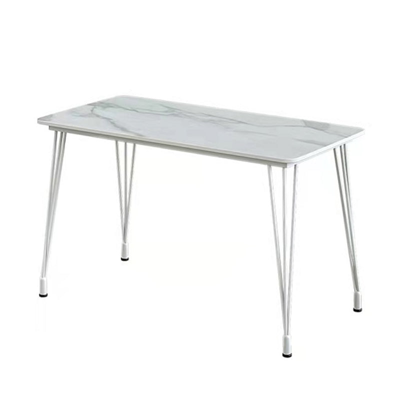 Mesa de comedor al aire libre con trípode Mesa de cena moderna con base metálica y tapa de piedra