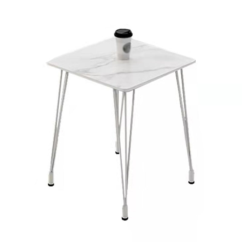 Mesa de comedor al aire libre con trípode Mesa de cena moderna con base metálica y tapa de piedra