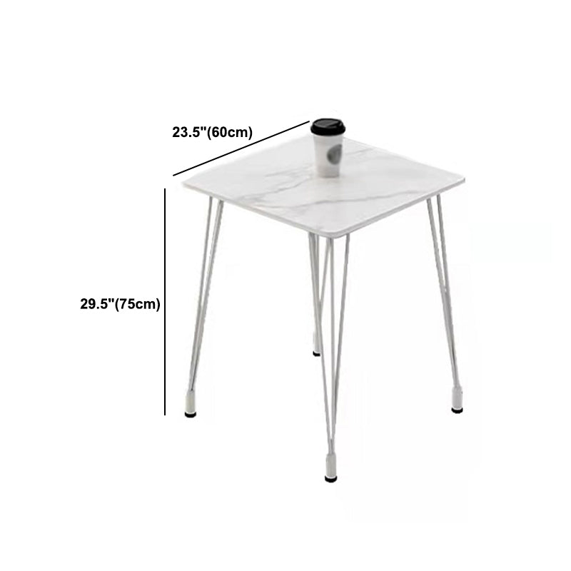 Mesa de comedor al aire libre con trípode Mesa de cena moderna con base metálica y tapa de piedra
