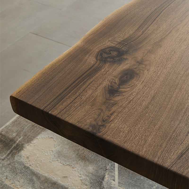 Tavolo da pranzo top in noce naturale moderna trasparenza tavolo da base acrilico