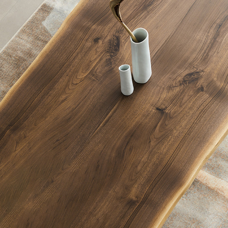 Tavolo da pranzo top in noce naturale moderna trasparenza tavolo da base acrilico