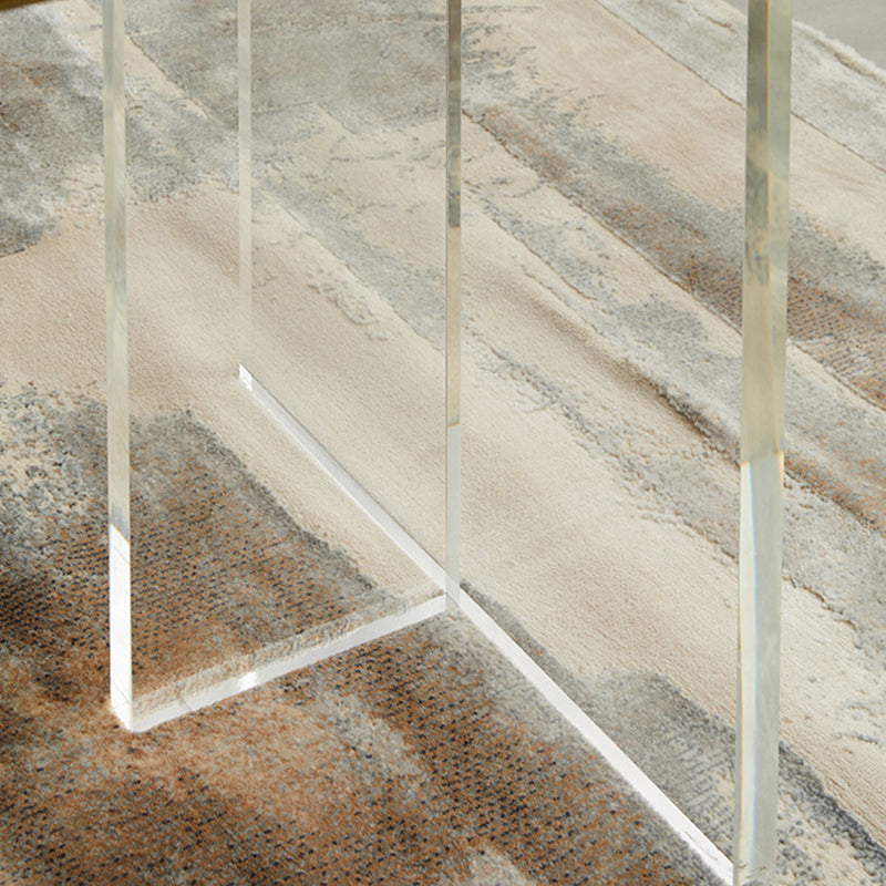 Tavolo da pranzo top in noce naturale moderna trasparenza tavolo da base acrilico