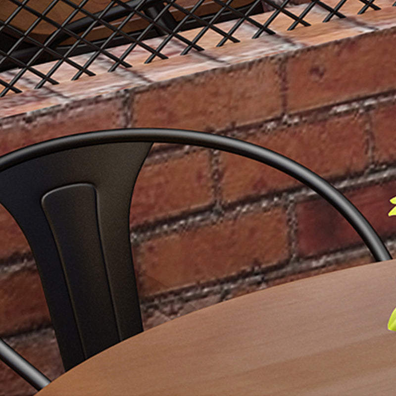 Tavolo da pranzo moderno per la caffetteria rotonda tavolo in legno massiccio in marrone