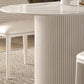 Modern Oval Dining Site Table Stone and Metal White Base Dinner Room Kitchen Table