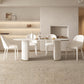 Modern Oval Dining Site Table Stone and Metal White Base Dinner Room Kitchen Table