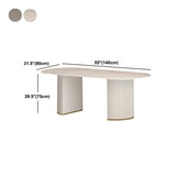 Modern Oval Dining Site Table Stone and Metal White Base Dinner Room Kitchen Table