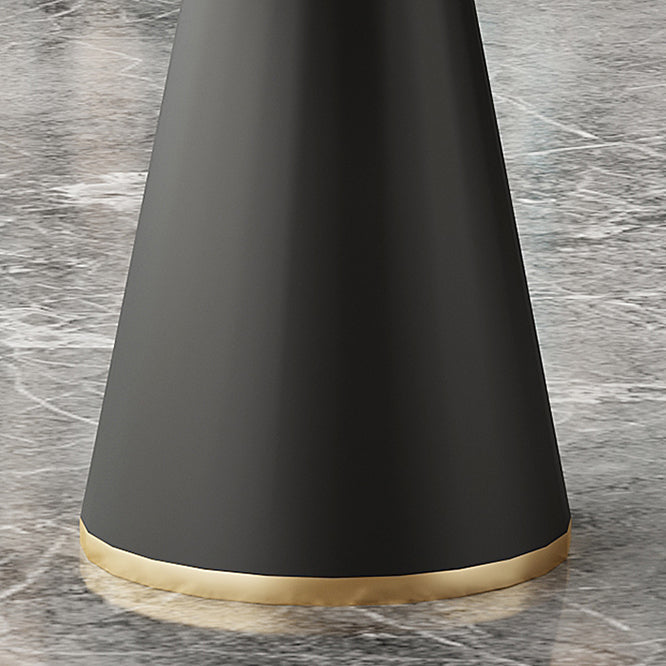 Tavolo da pranzo in stile moderno tavolo in pietra sinterizzata con base di metallo per sala da pranzo