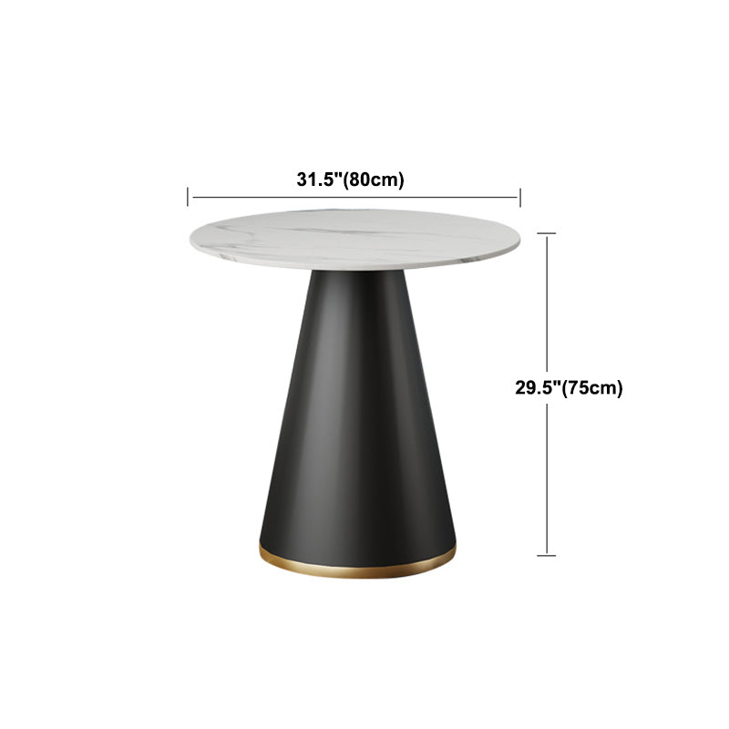 Tavolo da pranzo in stile moderno tavolo in pietra sinterizzata con base di metallo per sala da pranzo