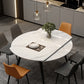 White Stone Dining Site Table Modern Round 4 Legs Dining Table Clearhalo 'Dining Tables & Seating' 'Dining Tables' 'dining_table' 'furn' 'furn_dining_table' 'Furniture' 'Kitchen & Dining Furniture' 5752299