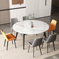 White Stone Dining Site Table Modern Round 4 Legs Dining Table Clearhalo 'Dining Tables & Seating' 'Dining Tables' 'dining_table' 'furn' 'furn_dining_table' 'Furniture' 'Kitchen & Dining Furniture' 5752302
