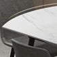 White Stone Dining Site Table Modern Round 4 Legs Dining Table Clearhalo 'Dining Tables & Seating' 'Dining Tables' 'dining_table' 'furn' 'furn_dining_table' 'Furniture' 'Kitchen & Dining Furniture' 5752306