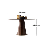 Contemporary Round Dining Room Table Brown Pine Wood Pedestal Table
