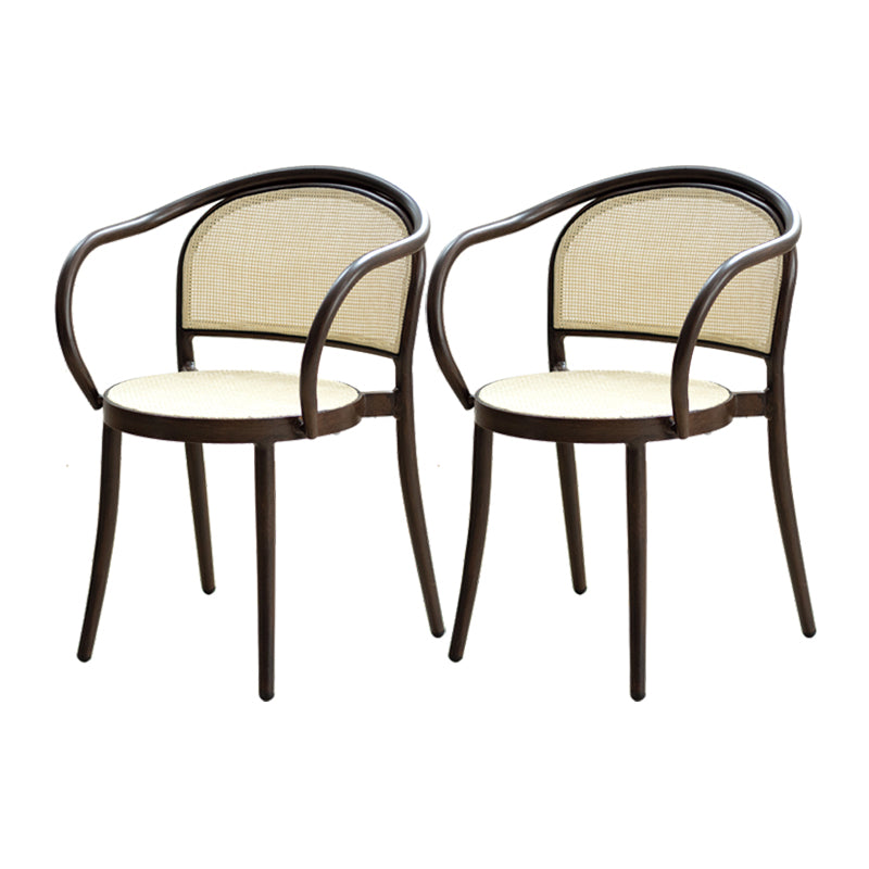 Modern Style Chairs Dining Stackable Arm Chair with Wooden Legs for Kitchen