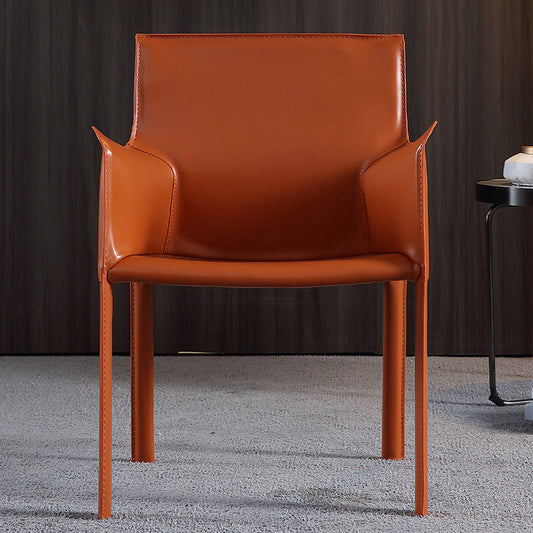Sedia da pranzo in pelle solida posteriore in pelle sedia a braccio della sala riunioni