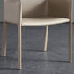 Solid Back Dining Chair Designer Style Leather Meeting Room Arm Chair