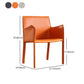 Solid Back Dining Chair Designer Style Leather Meeting Room Arm Chair